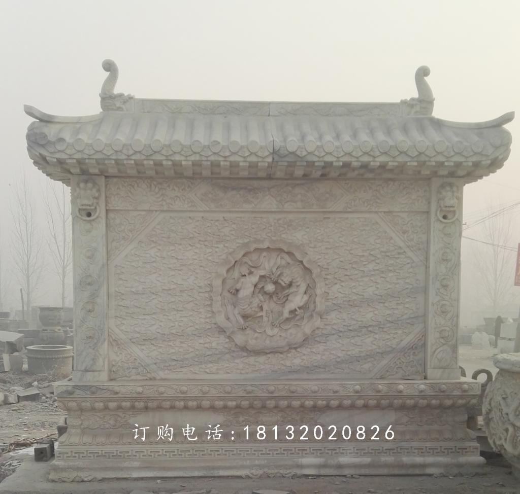 影壁石雕，大理石照壁雕塑 (2)