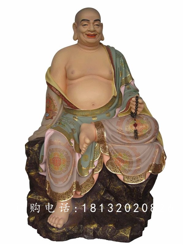 坐式佛像雕塑，玻璃鋼十八羅漢 (2)