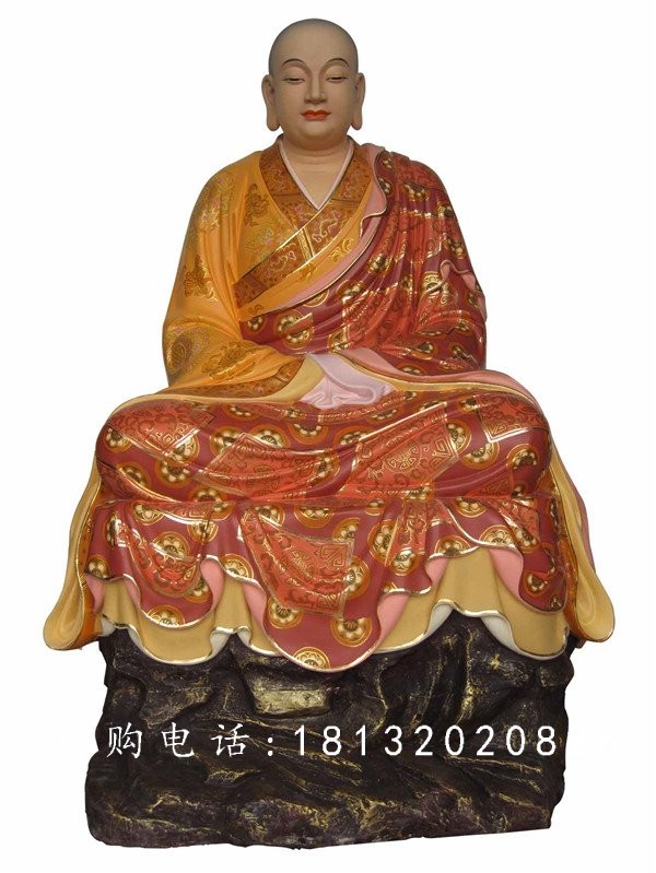 坐式佛像雕塑，玻璃鋼十八羅漢 (5)