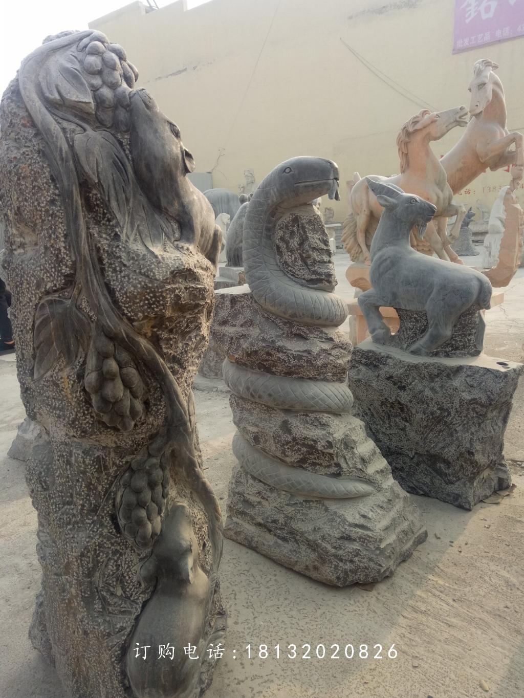 十二生肖石雕，公園仿古十二生肖石雕 (2)