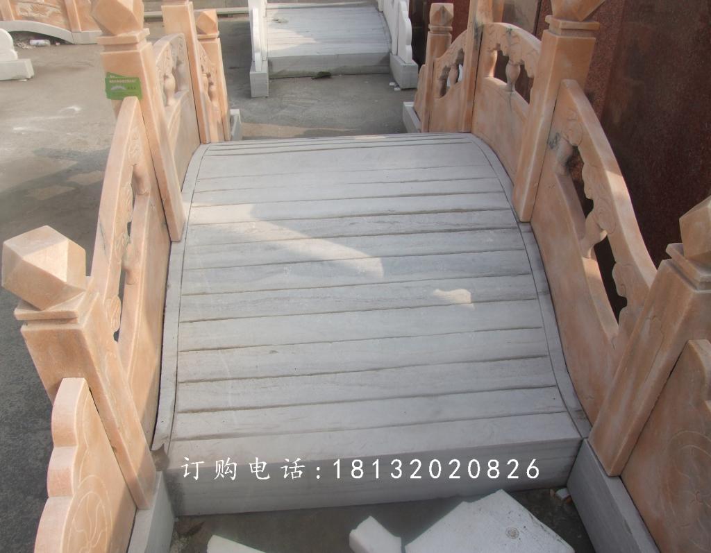 晚霞紅石拱橋雕塑，公園小橋石雕 (1)