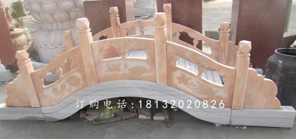 晚霞紅石拱橋雕塑，公園小橋石雕 (2)