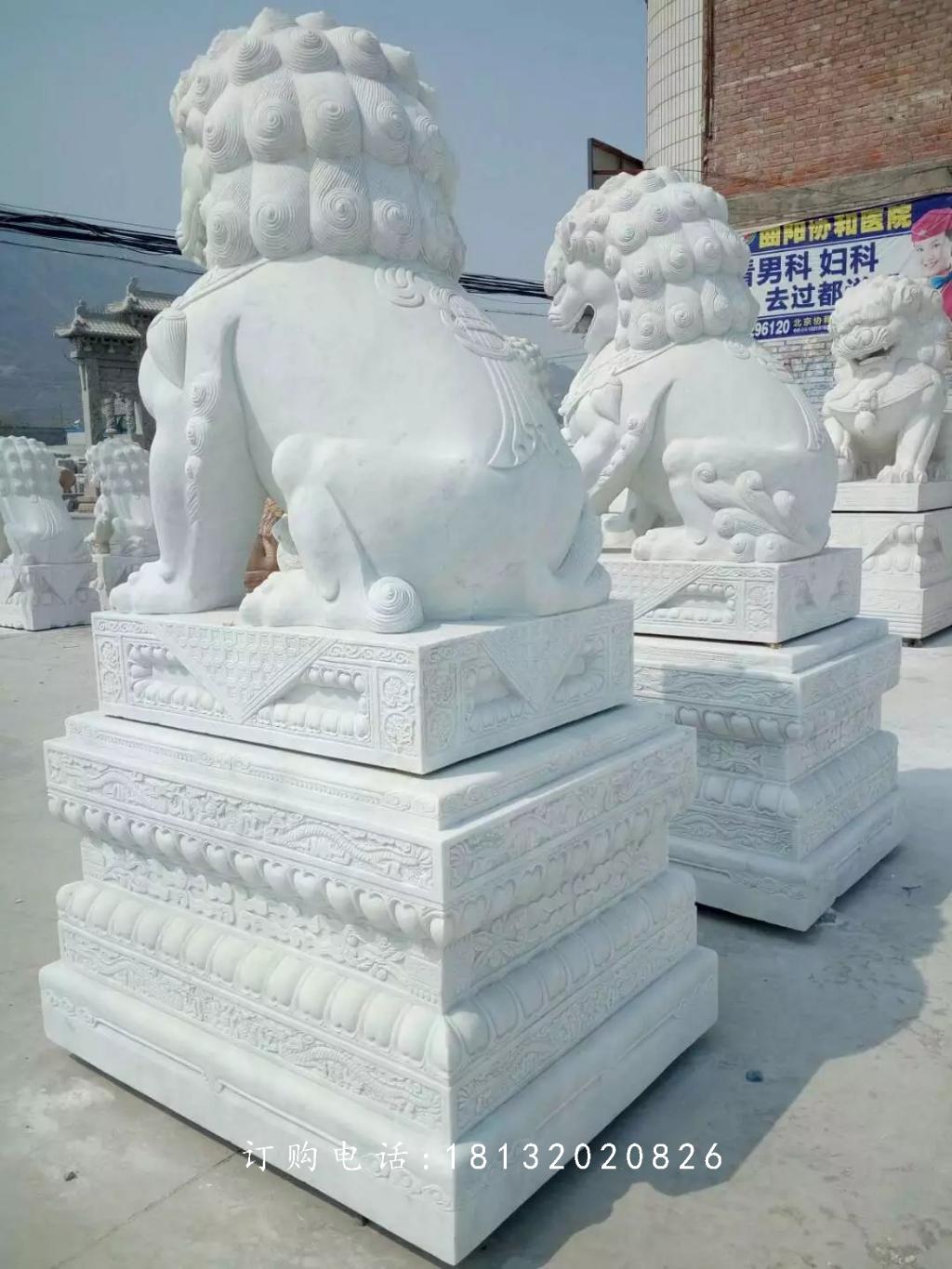 漢白玉獅子石雕，門口獅子雕塑 (2)