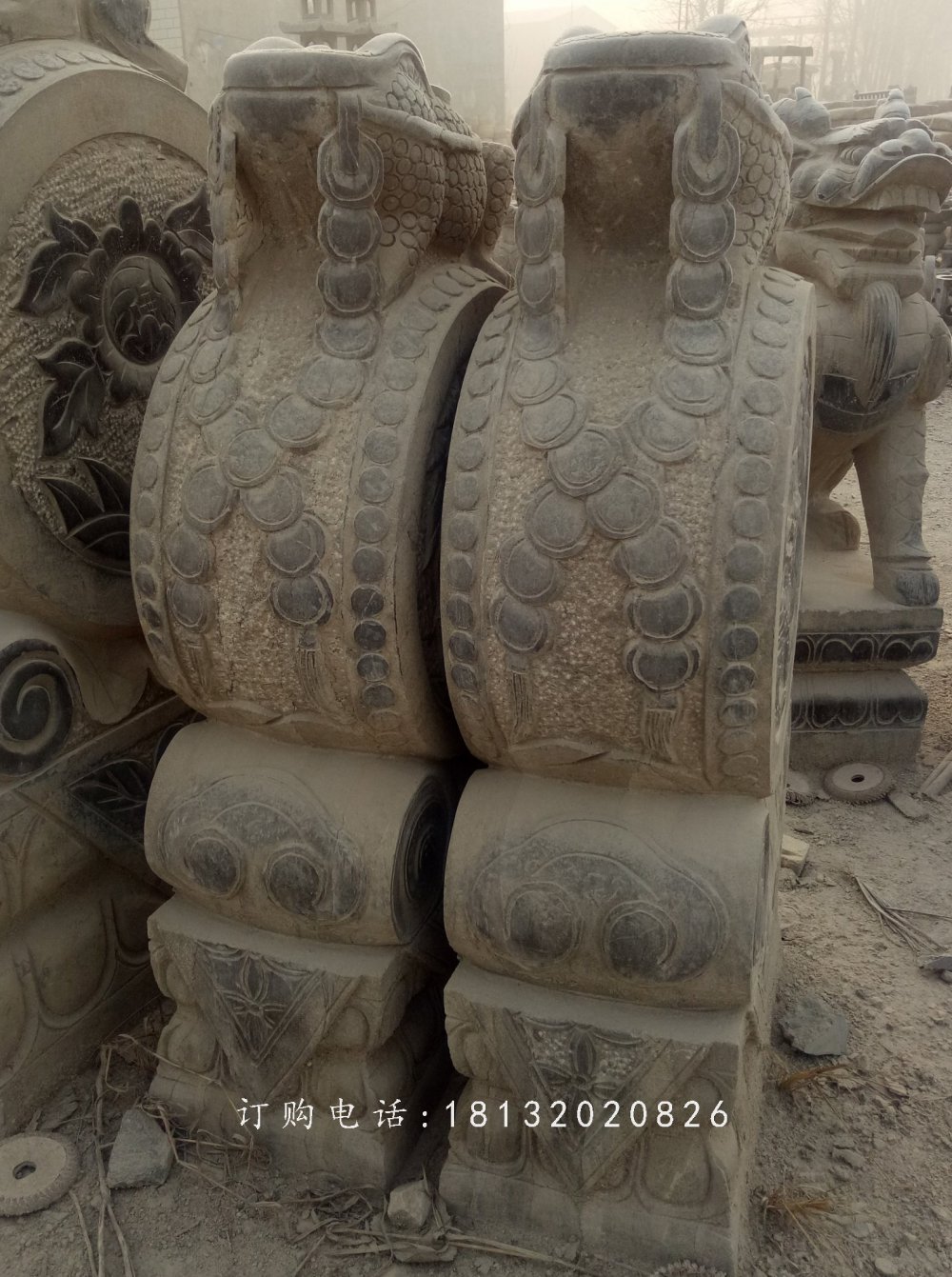 金蟾石雕門墩，仿古石門墩，仿古抱鼓石