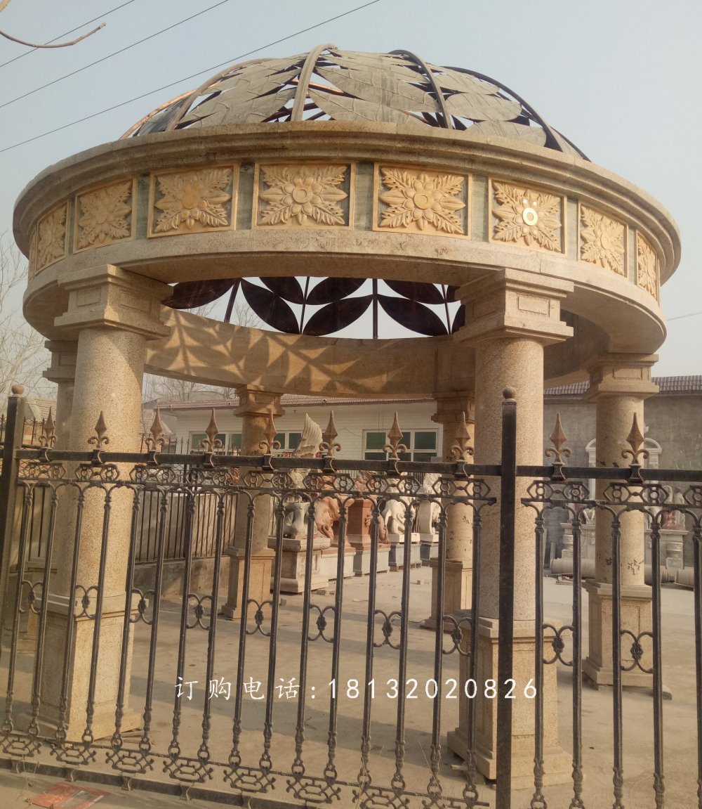 歐式涼亭石雕，廣場涼亭石雕