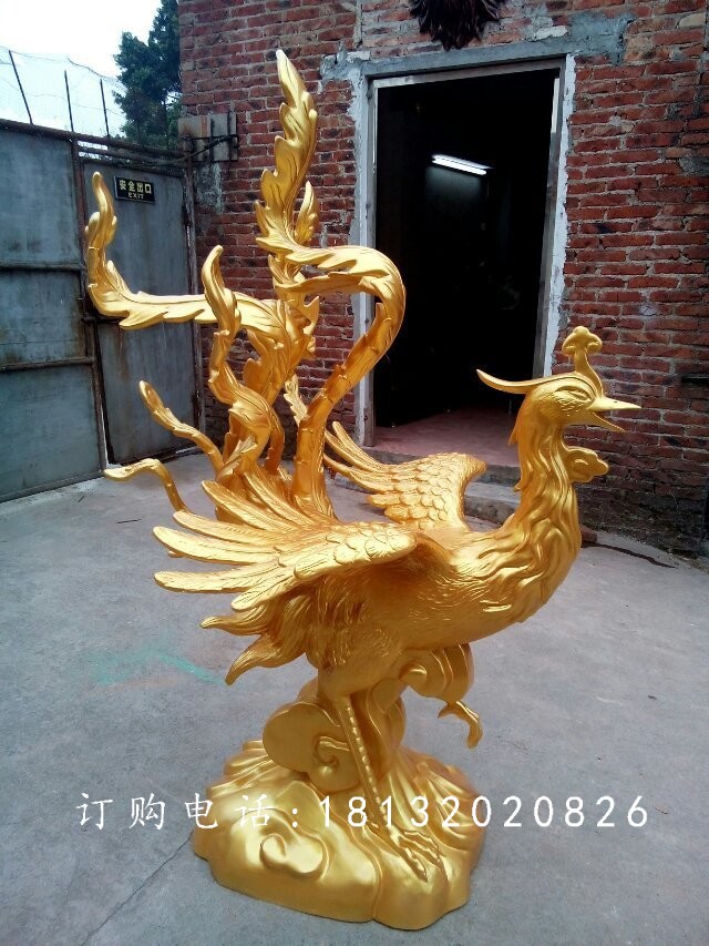 玻璃鋼鳳凰，玻璃鋼仿銅動(dòng)物