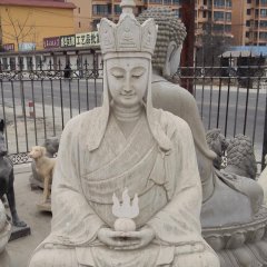 地藏菩薩石雕，大理石坐式佛像雕塑