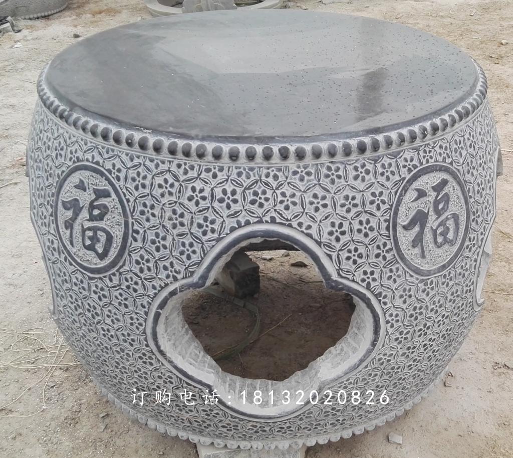 仿古石桌石凳，鼓式桌凳石雕 (1)