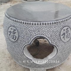 仿古石桌石凳，鼓式桌凳石雕