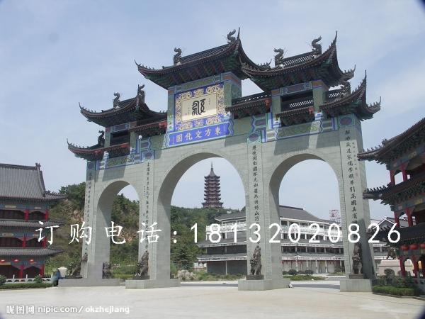 青石牌樓，仿古石牌樓