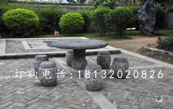 青石圓桌圓凳，仿古石桌凳