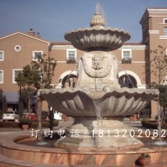 別墅噴泉雕塑，兩層石雕噴泉