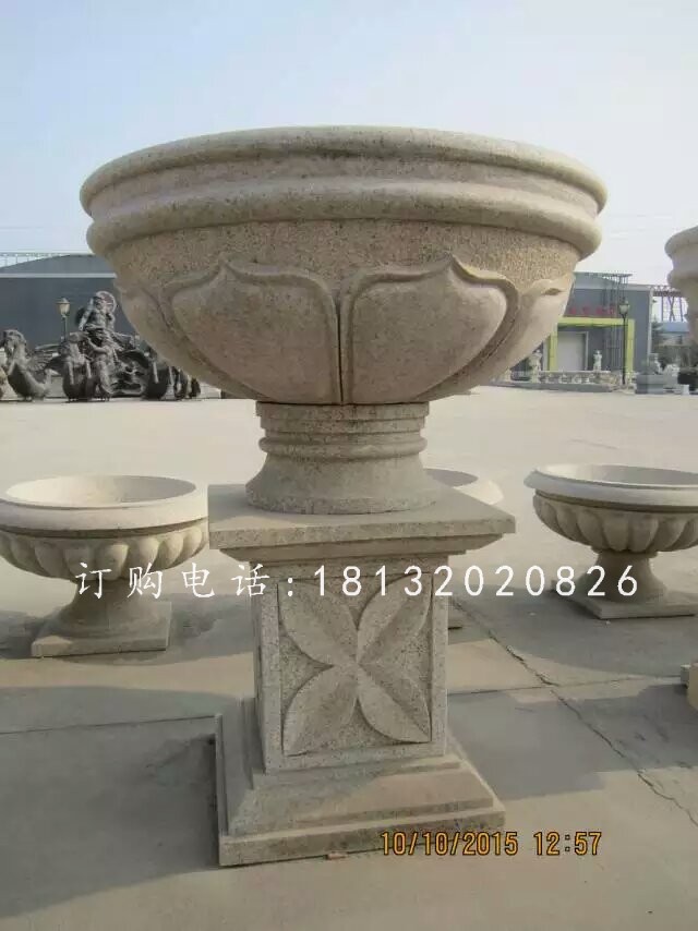 公園花盆雕塑，景觀花盆石雕