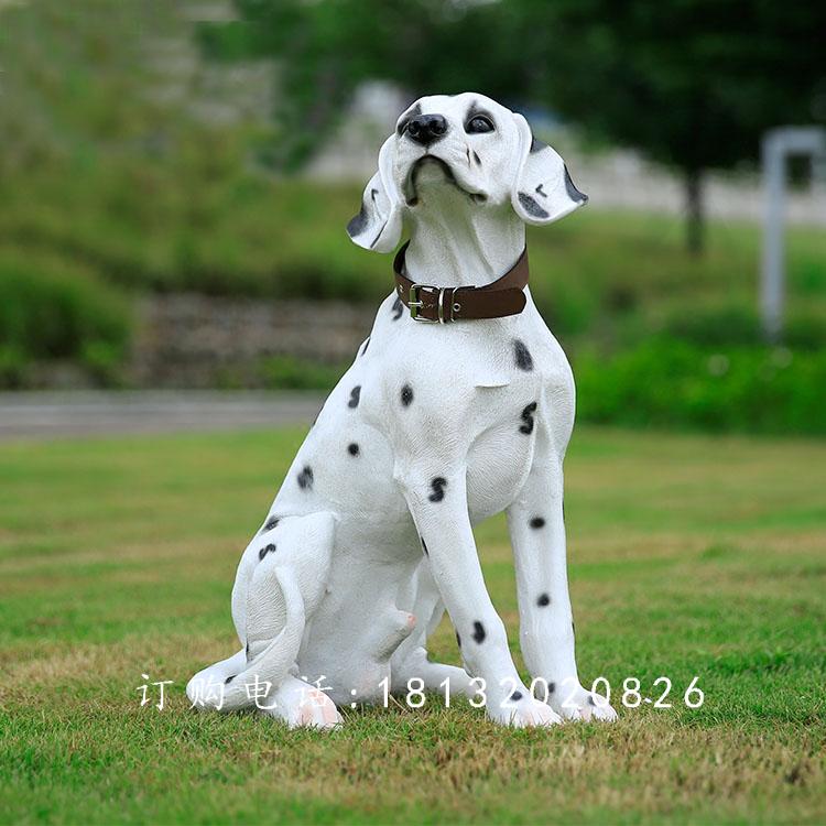 斑點(diǎn)狗雕塑，玻璃鋼仿真動(dòng)物雕塑 (3)