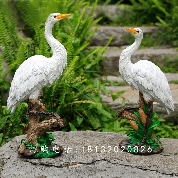 玻璃鋼白鷺雕塑，玻璃鋼仿真動物 (2)