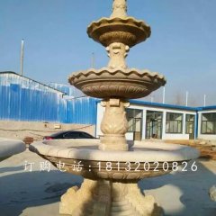 三層石噴泉雕塑，小區噴泉石雕