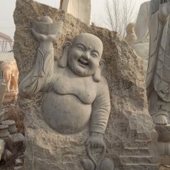 彌勒佛浮雕石雕，佛像石浮雕