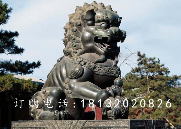 戲球獅銅雕，廣場青銅獅 (1)