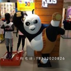 商場(chǎng)卡通雕塑，玻璃鋼功夫熊貓雕塑