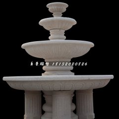 噴泉石雕，三層噴泉石雕