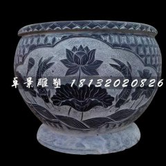 青石花盆，仿古石水盆