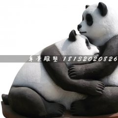 玻璃鋼熊貓雕塑，玻璃鋼動物雕塑