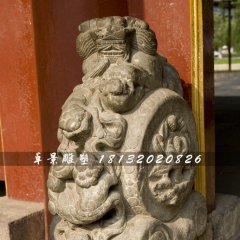 抱鼓石雕塑，仿古石門墩雕塑