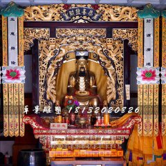 財(cái)神銅雕，鎏金財(cái)神