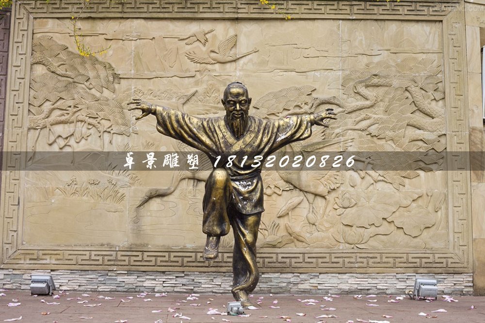 金雞獨立銅雕，練功銅雕