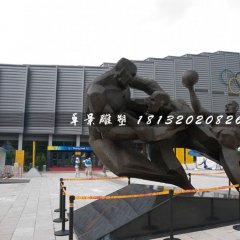 打籃球銅雕，廣場(chǎng)運(yùn)動(dòng)雕塑