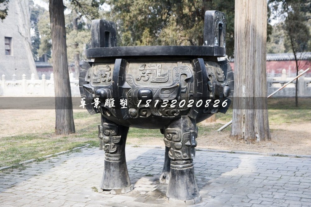 仿古銅鼎，廣場(chǎng)三足銅鼎