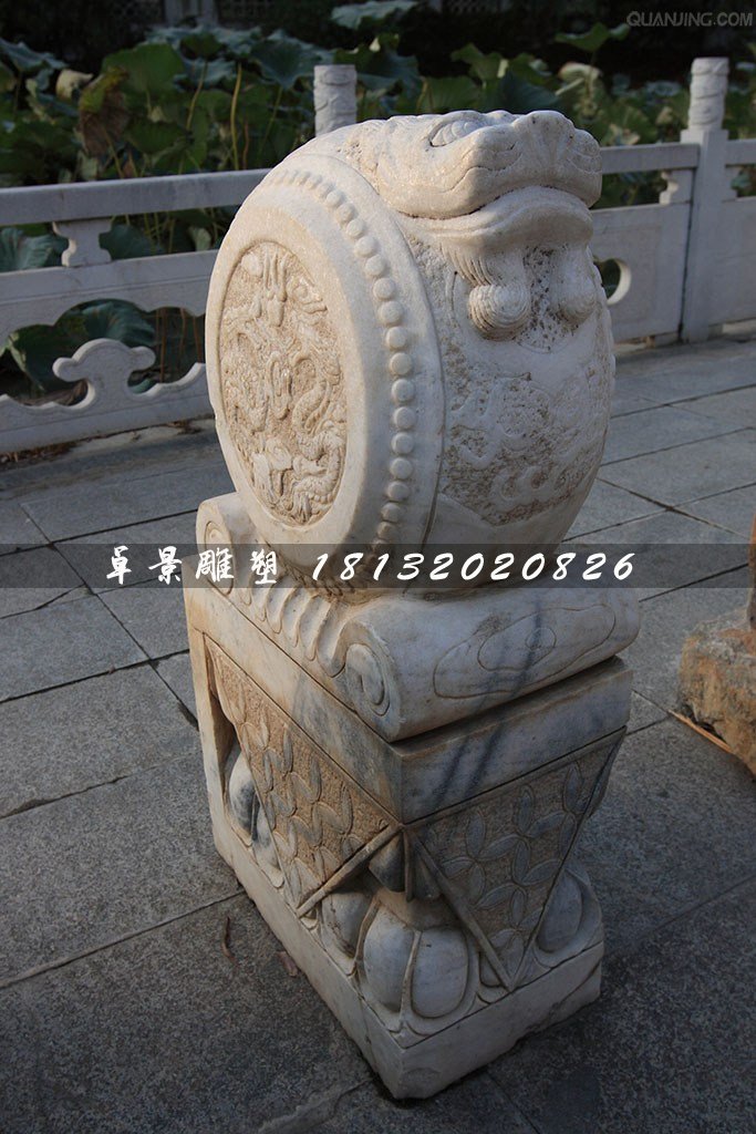 抱鼓石，大理石門(mén)墩雕塑