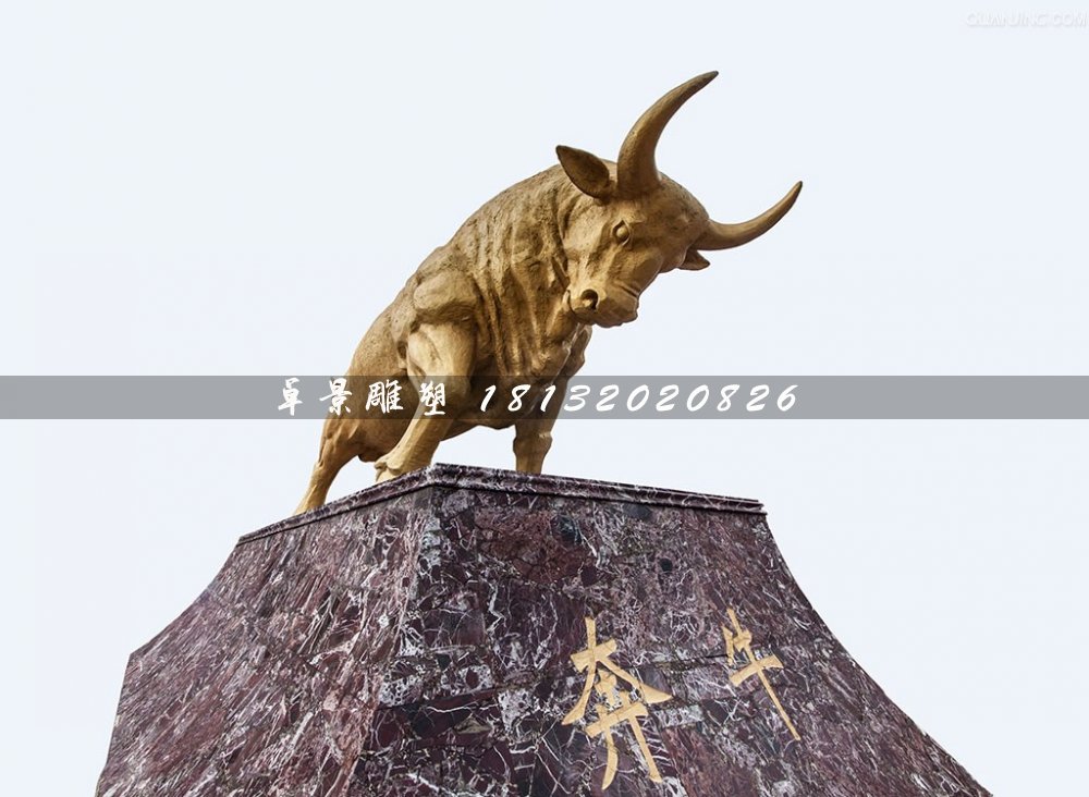奔牛銅雕，廣場銅牛雕塑 (2)