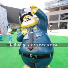 本杰明警官雕塑，玻璃鋼瘋狂動(dòng)物城雕塑