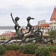 奔跑的少女銅雕，廣場(chǎng)景觀銅雕