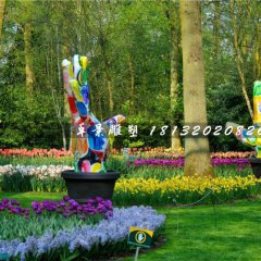 兩只手雕塑，玻璃鋼彩繪雕塑