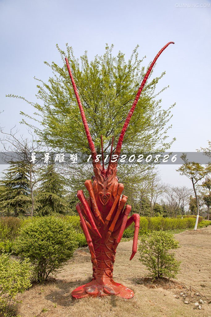 龍蝦雕塑，玻璃鋼仿真動物