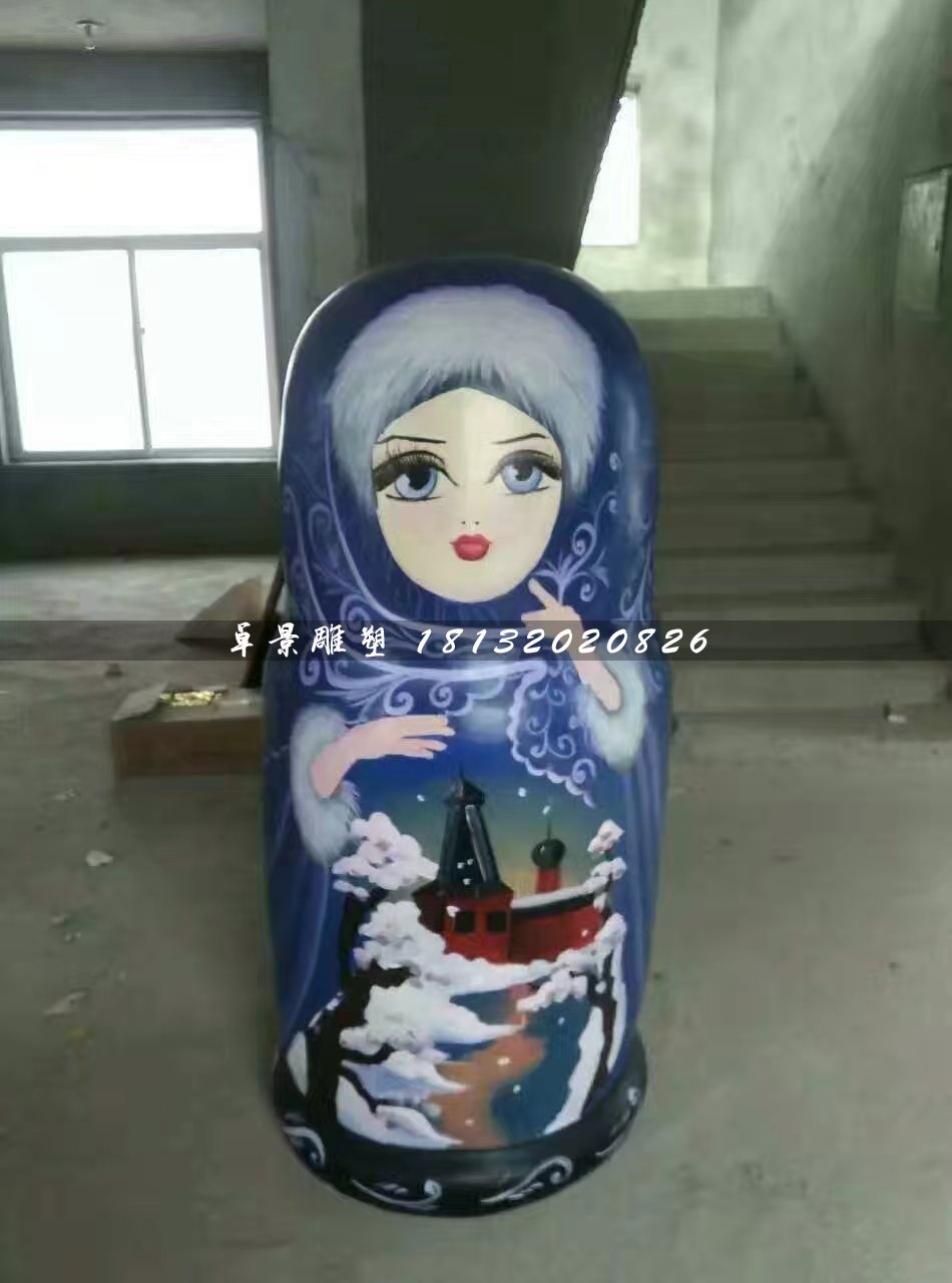 彩繪套娃雕塑，玻璃鋼卡通雕塑 (4)