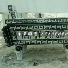 青石香爐，方形香爐石雕