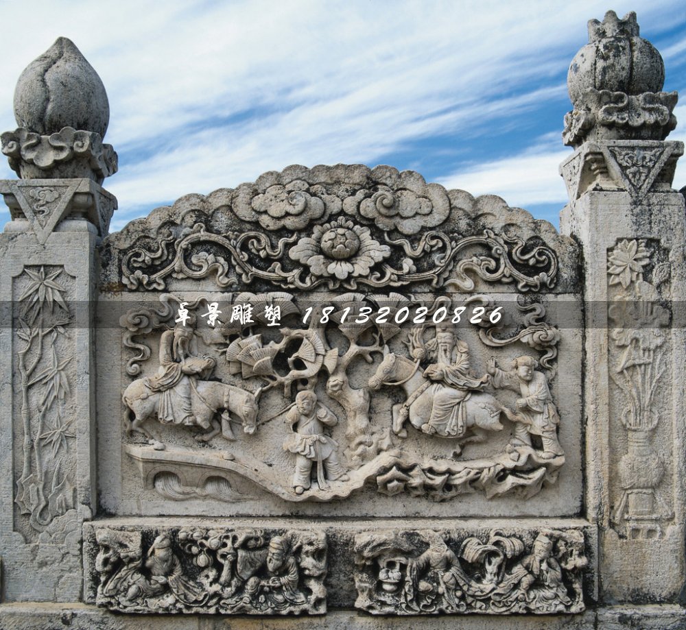 大理石欄板，仿古石欄板 (2)