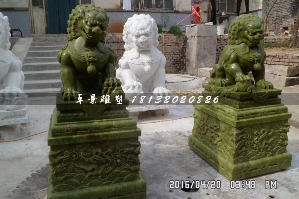 大理石獅子，動物石雕 (3)