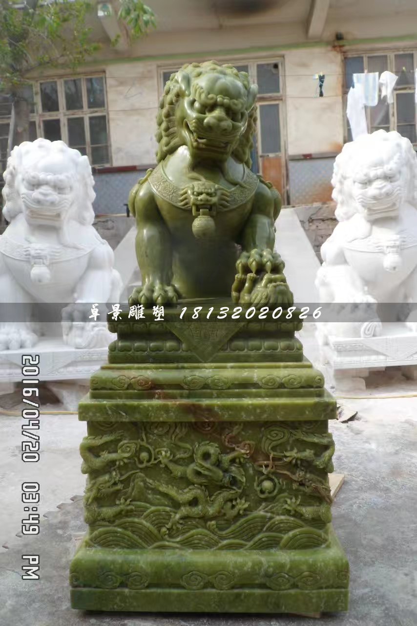 大理石獅子，動物石雕 (4)