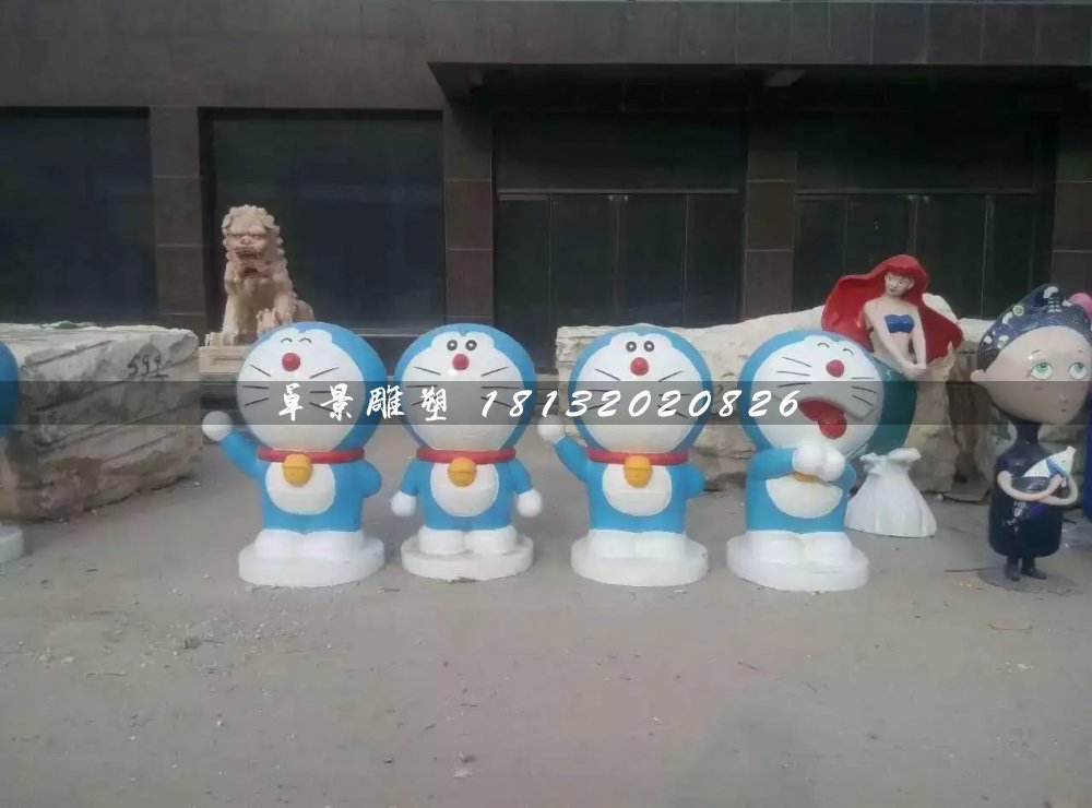 多啦a夢雕塑，玻璃鋼卡通雕塑 (2)