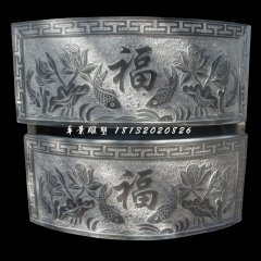 青石水缸雕塑，仿古石雕