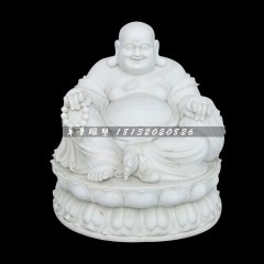 大肚彌勒佛，漢白玉佛像