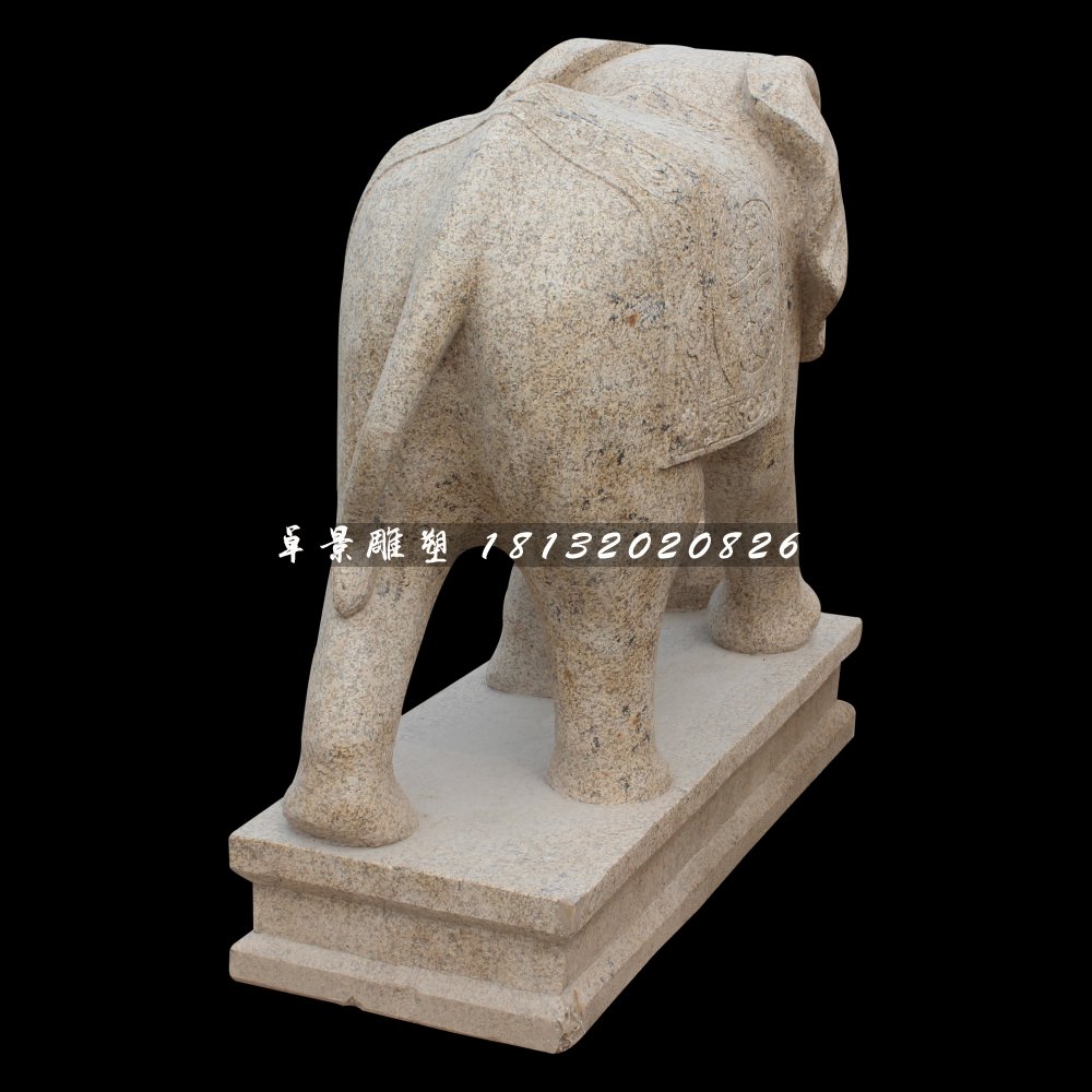 大理石大象雕塑，動物石雕 (2)