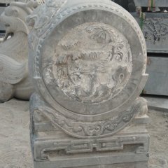 仿古青石門墩，石雕抱鼓石