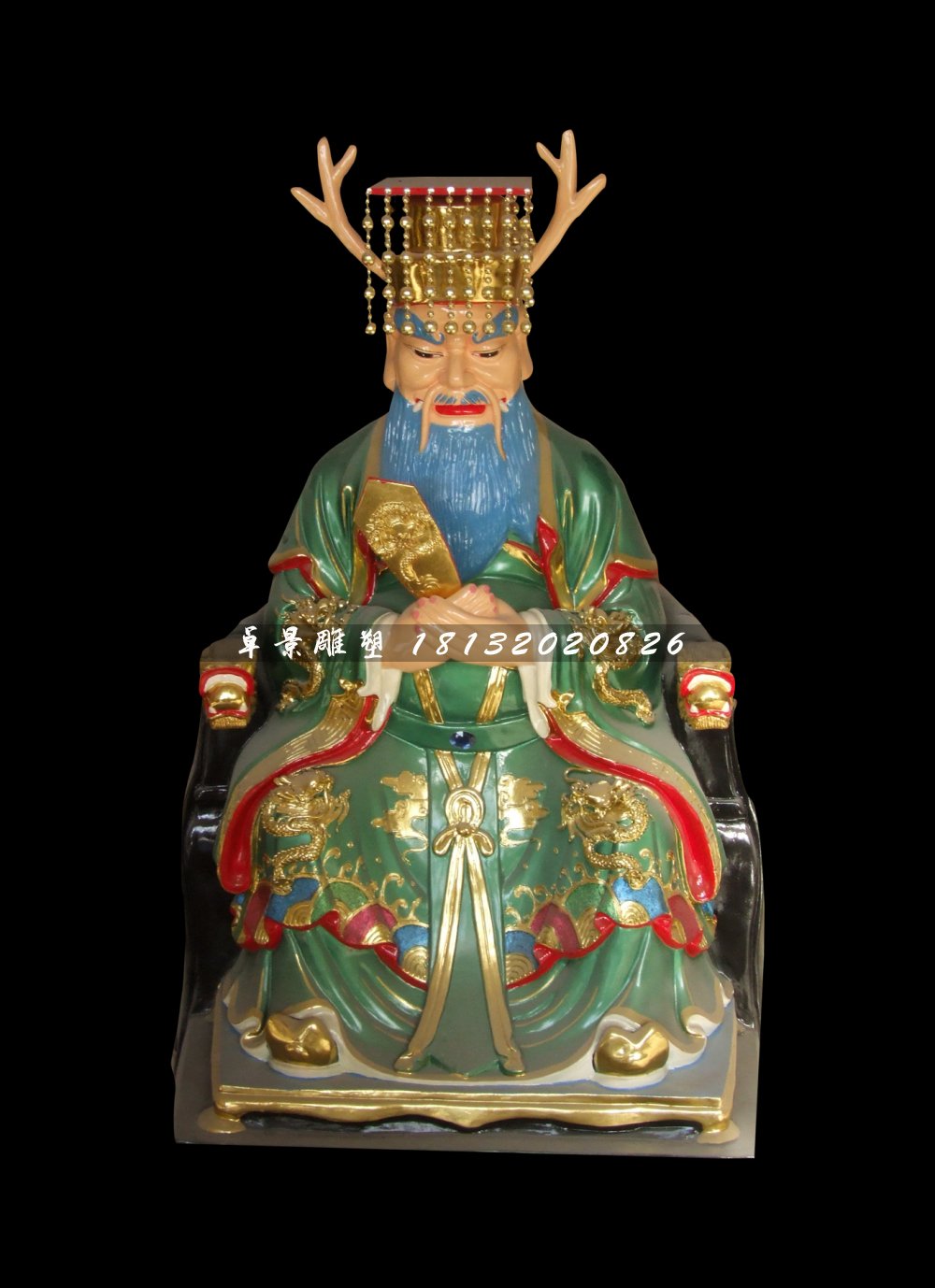 龍王雕塑，玻璃鋼彩繪神仙雕塑