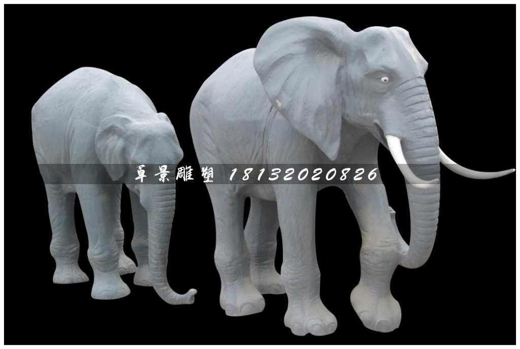 大象雕塑，仿真玻璃鋼雕塑
