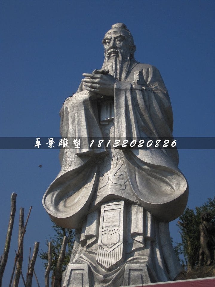 不銹鋼孔子雕塑，廣場名人雕塑
